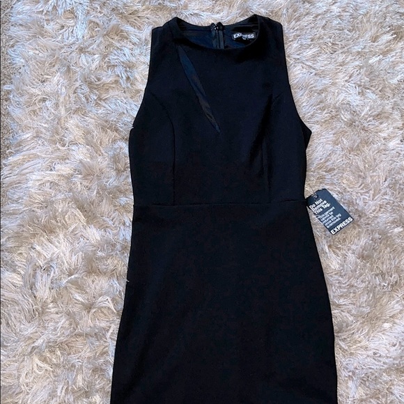 Express Black Peekaboo Sleeveless Dress With cut - Picture 1 of 5
